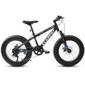 20 in Mountain Bike for 7 - 15 Years Old, 7 Speed Kids Bike with High Carbon Steel Frame, Fat Tire and Dual Disc Brake, Front Suspension Mountain