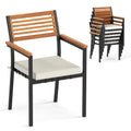 Tangkula Stackable Patio Dining Chairs Set of 6