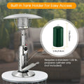 11,000 BTU Tabletop Propane Patio Heater, Portable Stainless Steel Outdoor Heater with Adjustable Flame & Tip - Over Protection