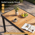 Tangkula 58" Rectangular Patio Dining Table for 6 Acacia Wood Outdoor Table