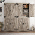 71" Tall Farmhouse Kitchen Pantry Cabinet, 5 Layers Storage Cabinet with Adjustable Shelves, Farmhouse Pantry Cabinet with 4 Barn Doors