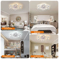Garwarm Dimmable Ceiling Fan with Light and Remote Control, 27" Small Flush Mounted Ceiling Fan