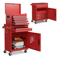 2 - in - 1 Rolling Tool Chest, 5-Drawer Tool Storage Cabinet with Wheels, Adjustable Shelf, Tool Box Organizer for Garage Warehouse Workshop