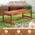 Tangkula Outdoor Wood Bench Backless Set of 1/2 Solid Hardwood Patio Dining Bench(1/2)