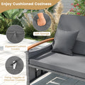 Tangkula Patio Rattan Daybed with 4-Level Adjustable Backrest