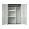 AECOJOY 61.6 Cu.ft Outdoor Resin Storage Shed with Easy Lift Hinges & Adjustable Divider