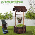 Best Choice Products Rustic Wooden Wishing Well Planter Outdoor Home Decor for Patio, Garden, Yard W/ Hanging Bucket