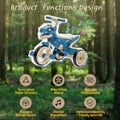 Xuanlur Kids Ride on Dinosaur Tricycle, Toddlers Kid Trike with Wide Flash Wheels, Anti - Slip Pedals, Rear Basket, Music & LED Lights, Toddler Bike