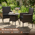 Tangkula 3 Piece Patio Furniture Set | Hand-Woven PE Wicker Conversation Set