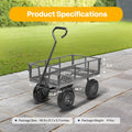 SPECSTAR Mesh Steel Garden Cart 880 lb Capacity, 38" x 21" Folding Utility Wagon with 10 in Wheels