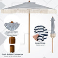 Tangkula 7Ft Patio Umbrella with Fringe for Deck Backyard Poolside