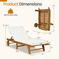 Tangkula Folding Lounge Chairs Outdoor Set of 1/2 Patio Eucalyptus Wood Chaise Lounge