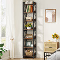 Tribesigns 78.7 in Tall Narrow Bookshelf, Freestanding 7 - Tier Bookcase, Skinny Corner Storage Organizer for Home Office