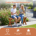 Tangkula Outdoor Wood Bench Backless Patio Dining Bench(1/2)