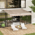 AECOJOY 20'x10' Manual Retractable Awning Sun Shade, Patio Awning Canopy