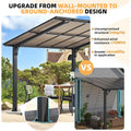 AECOJOY 10' x 8' Gazebo Outdoor Pergola for Patio, 8x10 Freestanding Lean to Hard Top Grill Gazebo