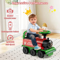 6V 2 - Seater Ride On Train with Detachable Carriage, Under - Seat Storage, Whistle & Flashing LED Lights, Trackless Electric Ride On Toy for Kids