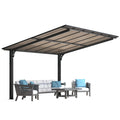 AECOJOY 12' x 10' Gazebo, Outdoor 10x12 Pergola Carport for Patio, Freestanding Lean to Hardtop Gazebo