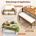 Tangkula 3 Pieces Wood Patio Dining Set