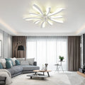 Garwarm Dimmable Ceiling Fan with Light and Remote Control, 27" Small Flush Mounted Ceiling Fan