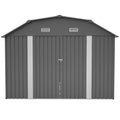 AECOJOY 10x12 FT Large Metal Outdoor Storage Shed with Floor Frame, Heavy-Duty Storage Building with Diamond Roof