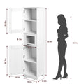Bathroom Cabinet, Tall Storage Cabinet with Doors and Adjustable Shelf, Freestanding Floor Pantry Cabinet