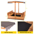 Morgete 47'' Outdoor Sandbox for Kids with Lid and Bench, Wooden Sand Play Toys Center