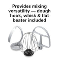 Hamilton Beach 4 Quart Stand Mixer for Kitchen, 7 Speeds, Tilt - Head, Dough Hook, Whisk & Flat Beater, White