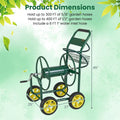 Heavy Duty Metal Garden Hose Reel Cart Holds 300FT of 5/8" Hose with 4 Wheels & Storage Basket, Portable Water Hose Organizer for Yard Lawn