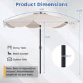 Tangkula 10 FT Solar Patio Umbrella with Base Included