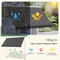 AECOJOY Manual Retractable Awning, 118" Non-Screw Outdoor Patio Awning, Dark Grey