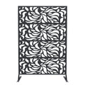 Accreate Decorative Wrought Privacy Screen - Easy Snap - Together Room Divider for Indoor/Outdoor Use, Breathable Wind - Resistant Partition with Anti - Tip Base (6x3.8ft)