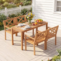 Tangkula Acacia Wood Patio Dining Chairs Set of 2/4 with 400 lbs Capacity