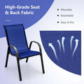 Set of 4 Outdoor Stackable Dining Chairs with Breathable Fabric, All Weather Patio Dining Chairs, 330LBS Heavy Duty Rustproof Steel Frame