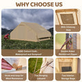 6 Person Inflatable Camping Tent with Pump, 10ft x7ft Glamping Family Tent Easy Setup 4 Season Waterproof Windproof Outdoor Blow Up Tent Luxury Oxford Cabin with Mesh Windows & Doors sgtnighsdesigns