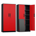 SOLAURA 71" Metal Garage Storage Cabinet with Locking Doors and Adjustable Shelves for Home, Office(Black)