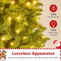 12 FT Pre-Lit Slim Pencil Christmas Tree with 1000 Warm White LED Lights, 2840 Hinged Branch Tips & Folding Stand for Indoor Outdoor Holiday Decor