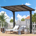 AECOJOY 8' x 5' Gazebo Outdoor Pergola for Patio, Freestanding Lean to Hard Top Grill Gazebo