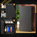 SOLAURA 71" Metal Garage Storage Cabinet with Locking Doors and Adjustable Shelves for Home, Office(Black)