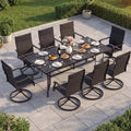 Tangkula 9 Piece Outdoor Dining Set 76” Rectangular Patio Table
