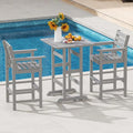 Adirondack Bar Chairs Set of 2/4, 29" HDPE Bar Height Outdoor Stools w/ Backrest & Footrest, All-Weather Backyard Patio High-Top Chairs