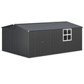 AECOJOY 16' x 12' Outdoor Storage Shed, Large 12x16 Metal Sheds with Windows, Utility  Tool Storage