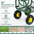 Portable Garden Hose Reel Cart Holds 300FT of 5/8" Large Capacity, Heavy-Duty Metal Hose Cart with 4 Wheels & Storage Basket for Lawn Yard