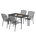 AECOJOY 51”x31” Metal Patio Dining Table Rectangular Outdoor Table with 1.73" Umbrella Hole