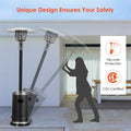 50,000 BTU Propane Patio Heater, Standing Stainless Steel Outdoor Heater with Wheels, Triple Protection, CSA Certified for Deck & Commercial