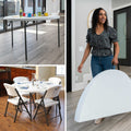 Lifetime 48 in Round Fold - in - Half Table, Indoor/Outdoor Essential, White Granite (280064)