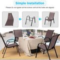 Set of 4 Outdoor Stackable Dining Chairs with Breathable Fabric, All Weather Patio Dining Chairs, 330LBS Heavy Duty Rustproof Steel Frame