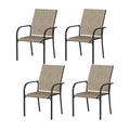 AECOJOY Patio Dining Chairs Set for 4, Stackable Textilene Patio Chairs