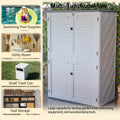 AECOJOY 61.6 Cu.ft Outdoor Resin Storage Shed with Easy Lift Hinges & Adjustable Divider