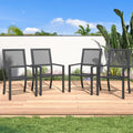 AECOJOY Outdoor Patio Dining Chairs with Armrest, Stackable Arm Chairs